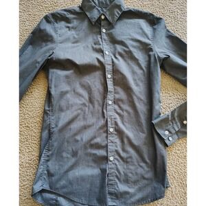 H&M Button Down Long Sleeve Gray Shirt Men's Small Regular Fit ‎ Casual L@@K